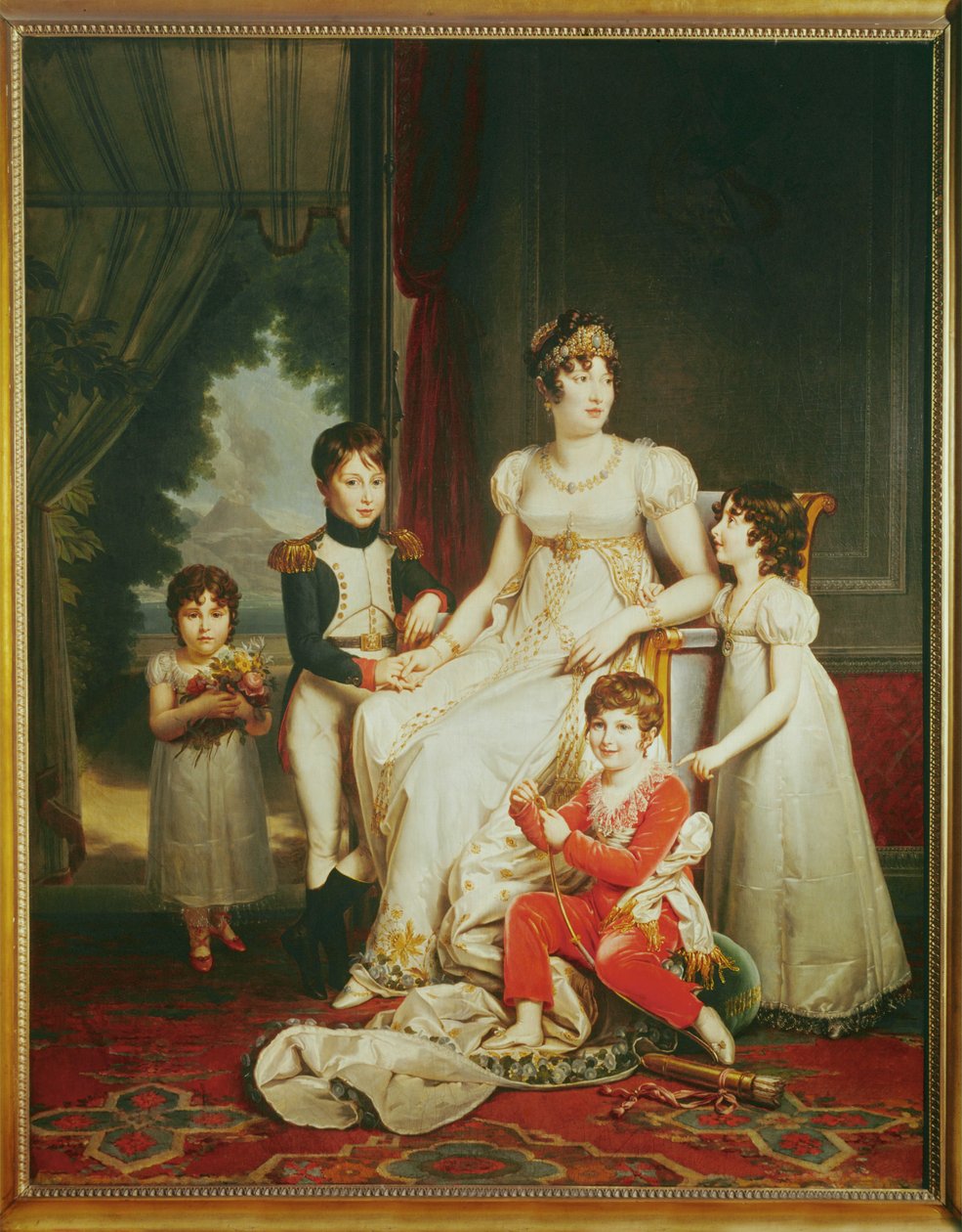 Karolína Bonapartová, sestra Napoleona, neapolská královna se svými dětmi ... od Francois (school of) Gerard
