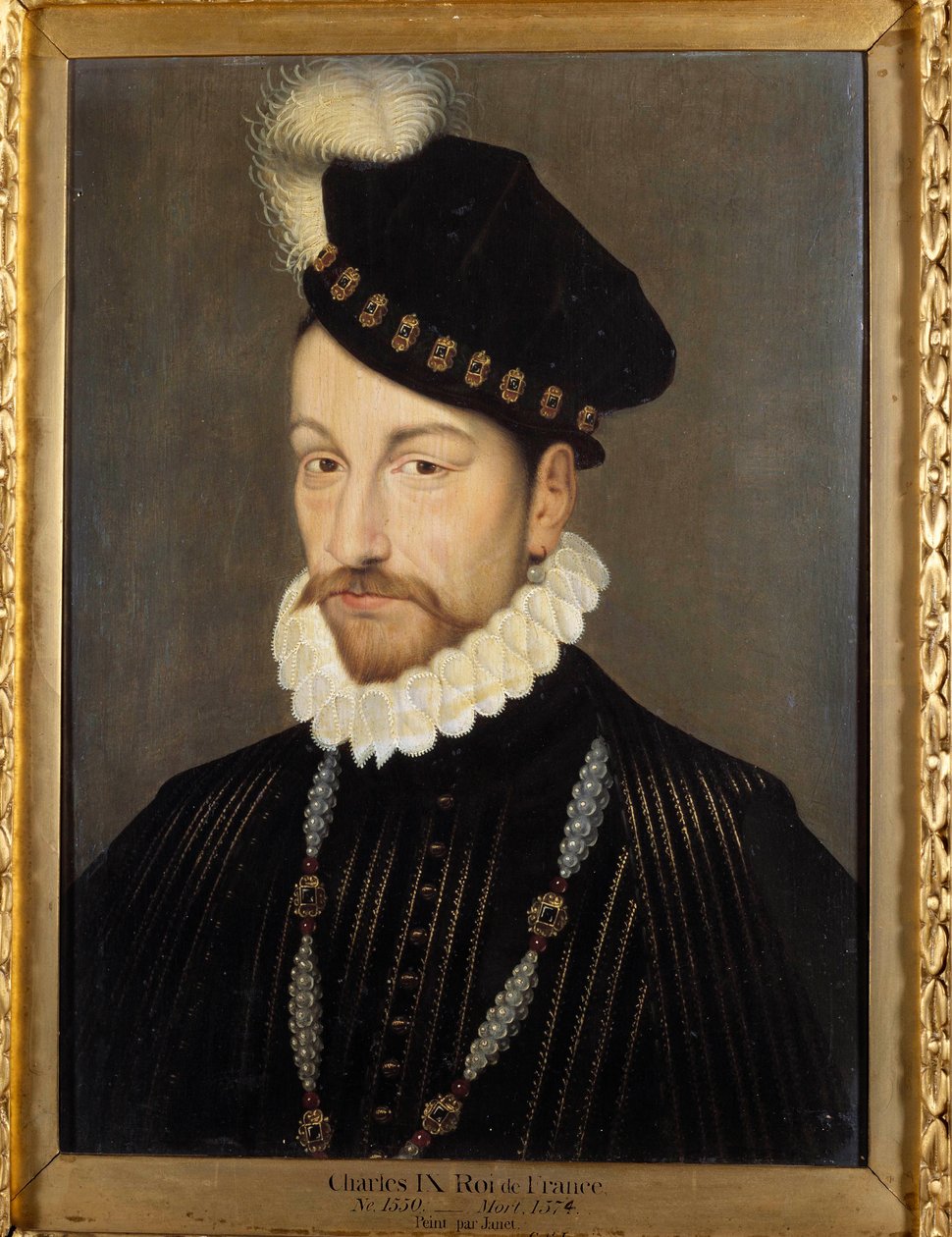 Portrét Karla IX. (1550-1574), francouzského krále Malba ateliéru od Francoise Cloueta (cca 1515-1572) od Francois (workshop of) Clouet