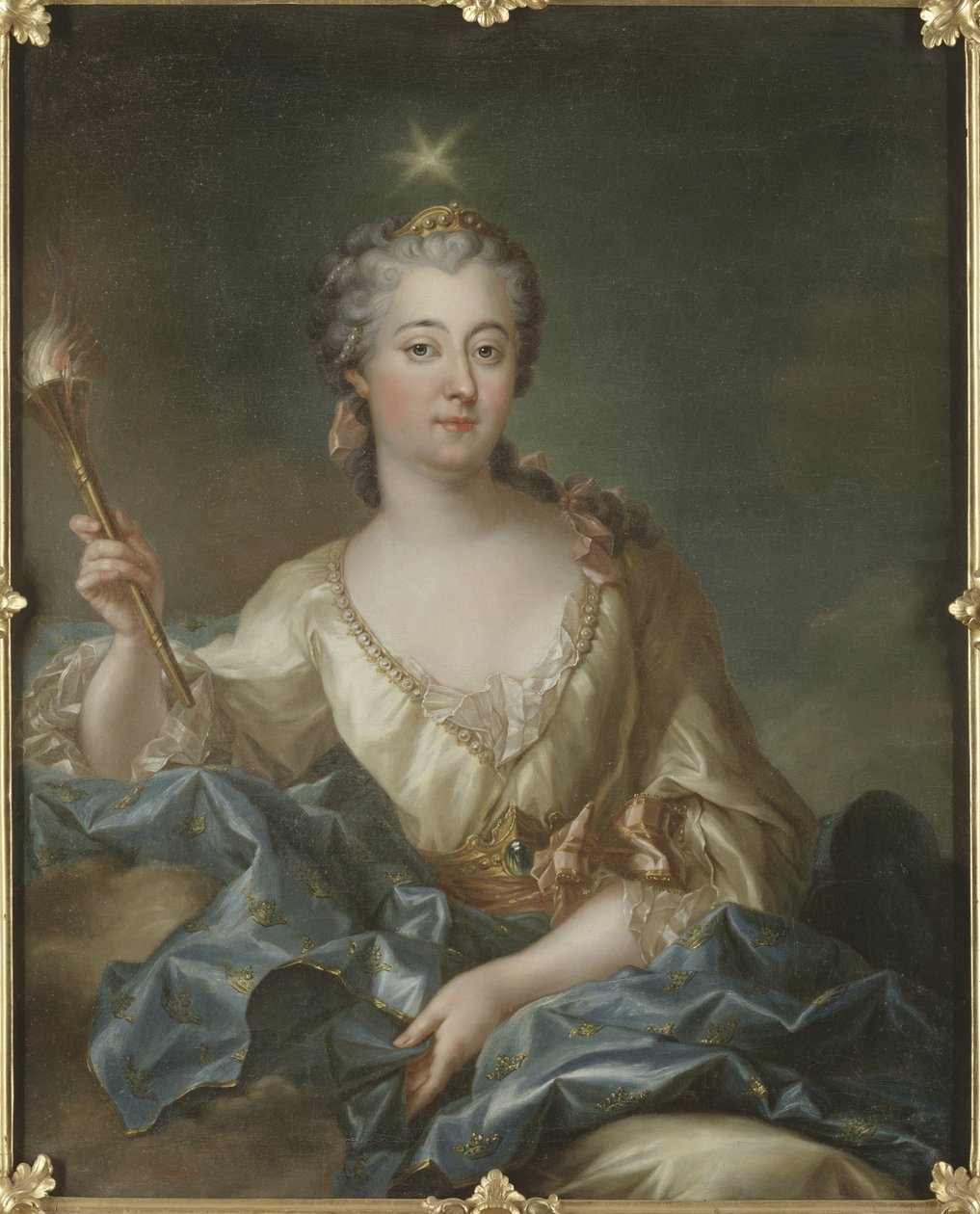 Louise Ulrique de Prussia, královna Švédska a Finska - Portrét Louisy Ulriky Pruské (1720-1782), královny Švédska, od Grasognon Latinville, Francois-Adrien (1705-1774). Olej na plátně. Rozměr: 103 x 82 cm. Národní muzeum Stockholm od Francois Adrien Grasognon Latinville