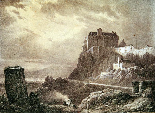 Zámek Stirling, vyrytý Villeneuvem od Francois Alexandre Pernot