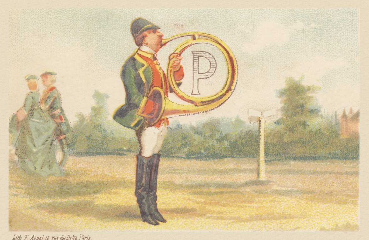 P (písmeno zobrazené hráčem na lovecký roh) od Francois Antoine Appel