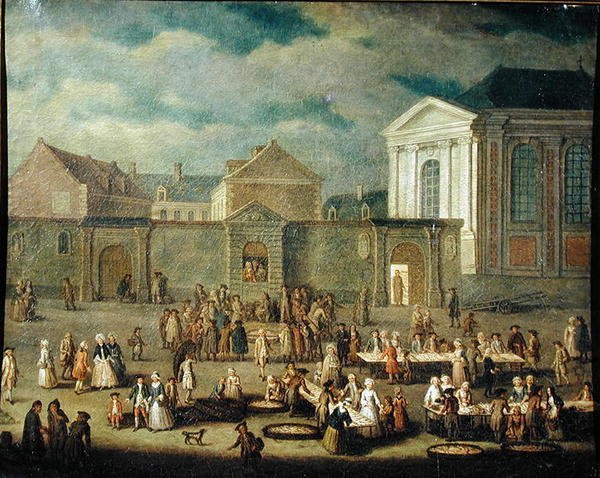 Rybí trh v Cambrai, 1778 od Francois Aubert