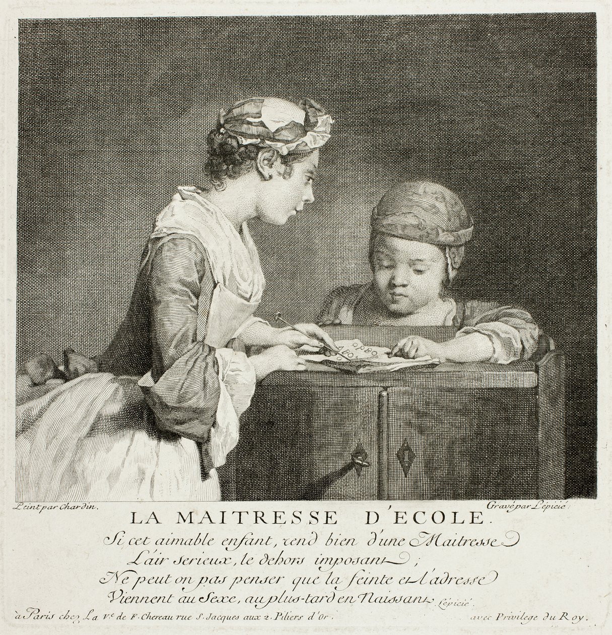 Paní školy od Francois Bernard Lepicie