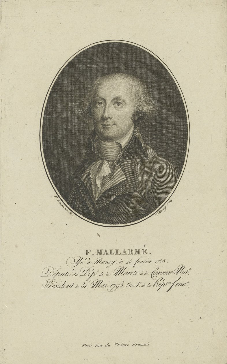 François-René-Augustin Mallarmé 1755-1831, c. 1800. od Francois Bonneville