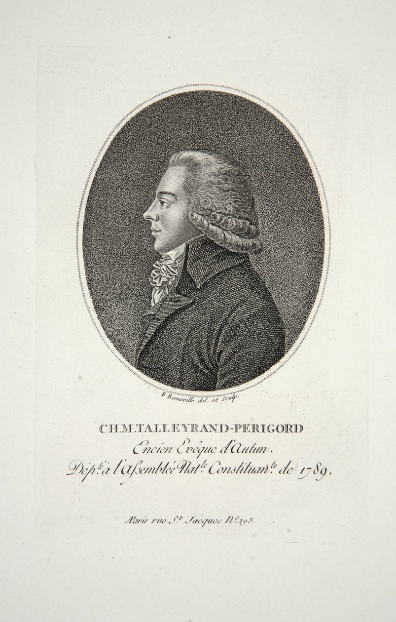 M.Talleyrand-Perigord, Encien Eveque dAutun, pub. 1791 od Francois Bonneville