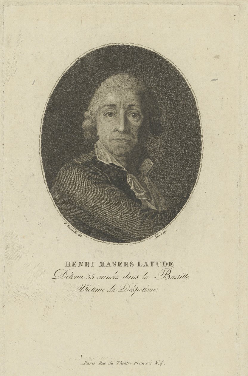 Portrét Henriho Maserse de Latude 1725-1805, c. 1793. od Francois Bonneville
