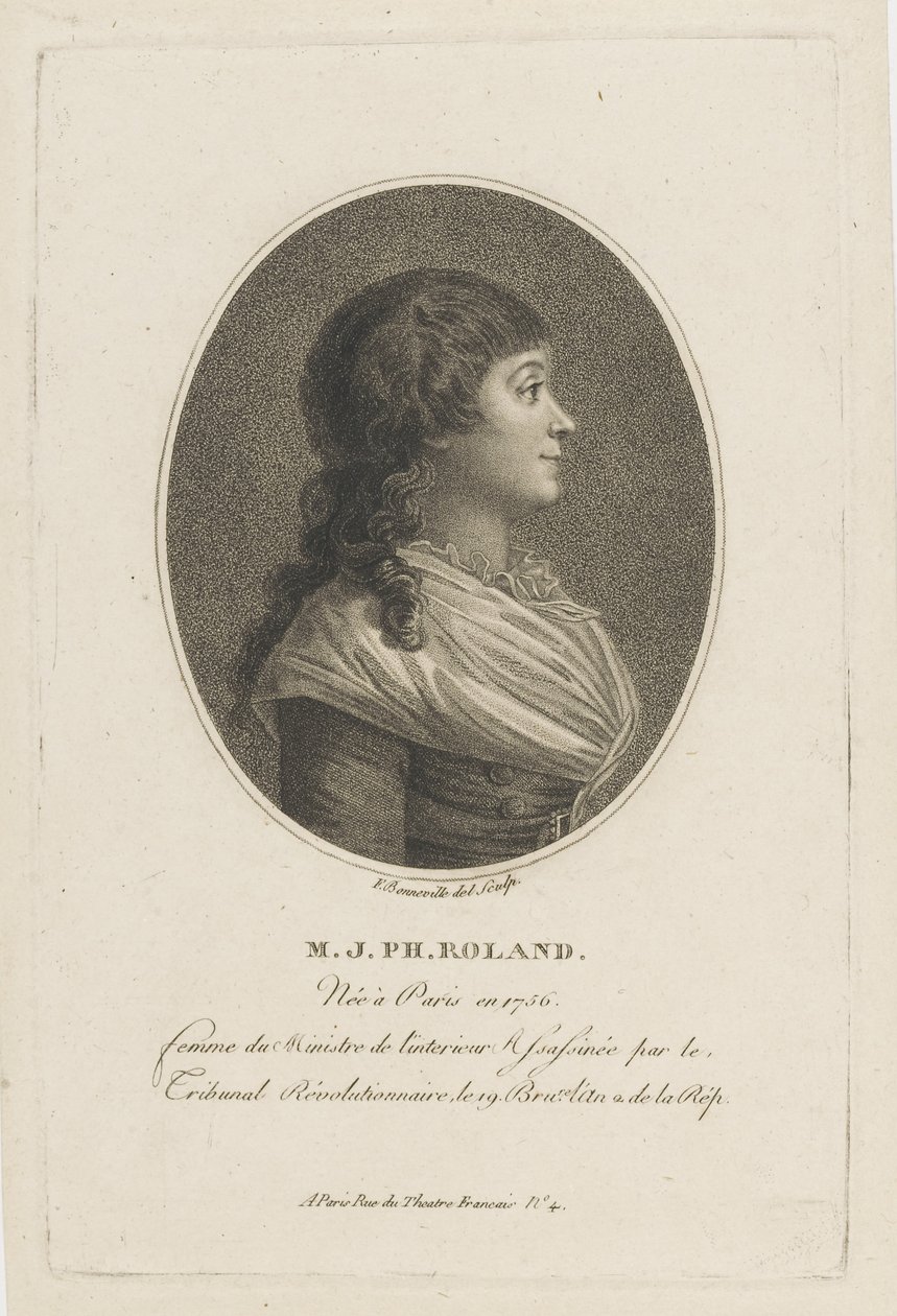 Portrét Madame Roland 1754-1793, c. 1800. od Francois Bonneville