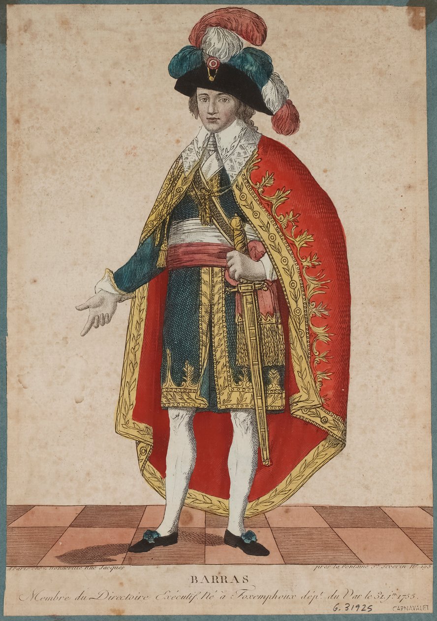Portrét Paula de Barras 1755-1829, c. 1795. od Francois Bonneville