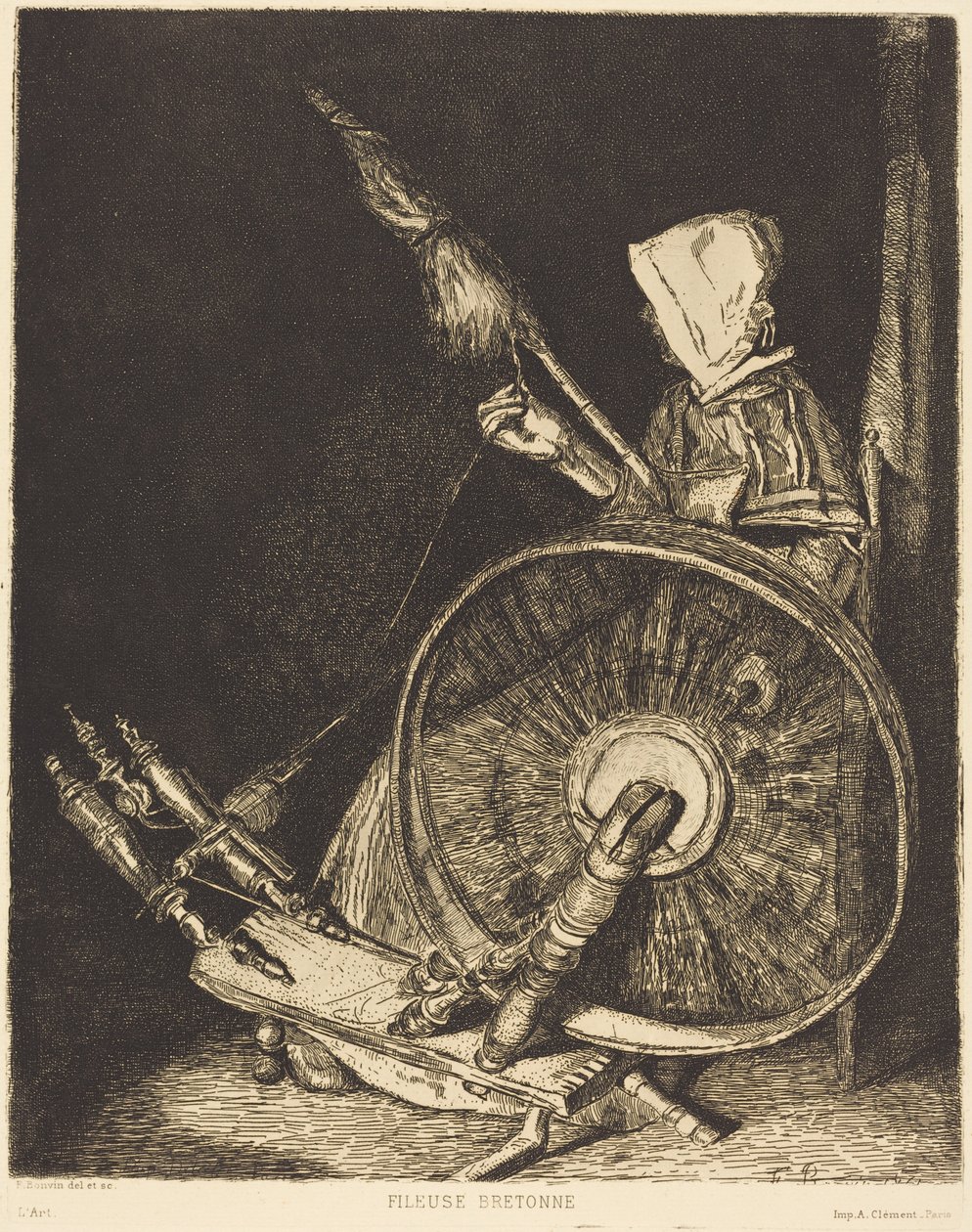 Bretonská přadlena (Breton Spinner) od François Bonvin