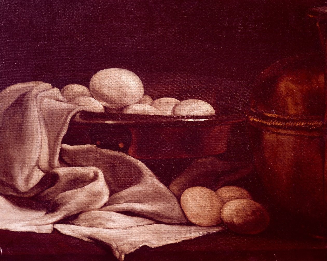Francois Bonvinin (1817-1887) asetelma näyttää brie-juustoa, Detail od François Bonvin