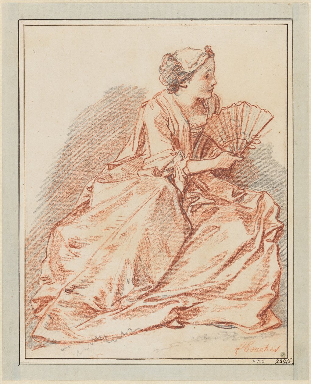 Mladá dáma s vějířem od François Boucher