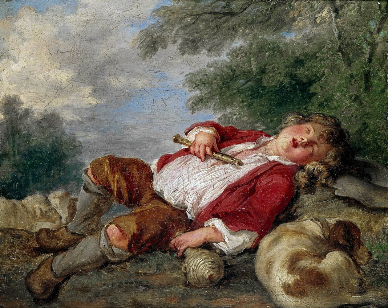 Berger endormi (Spící pastýř), kolem roku 1750 od François Boucher