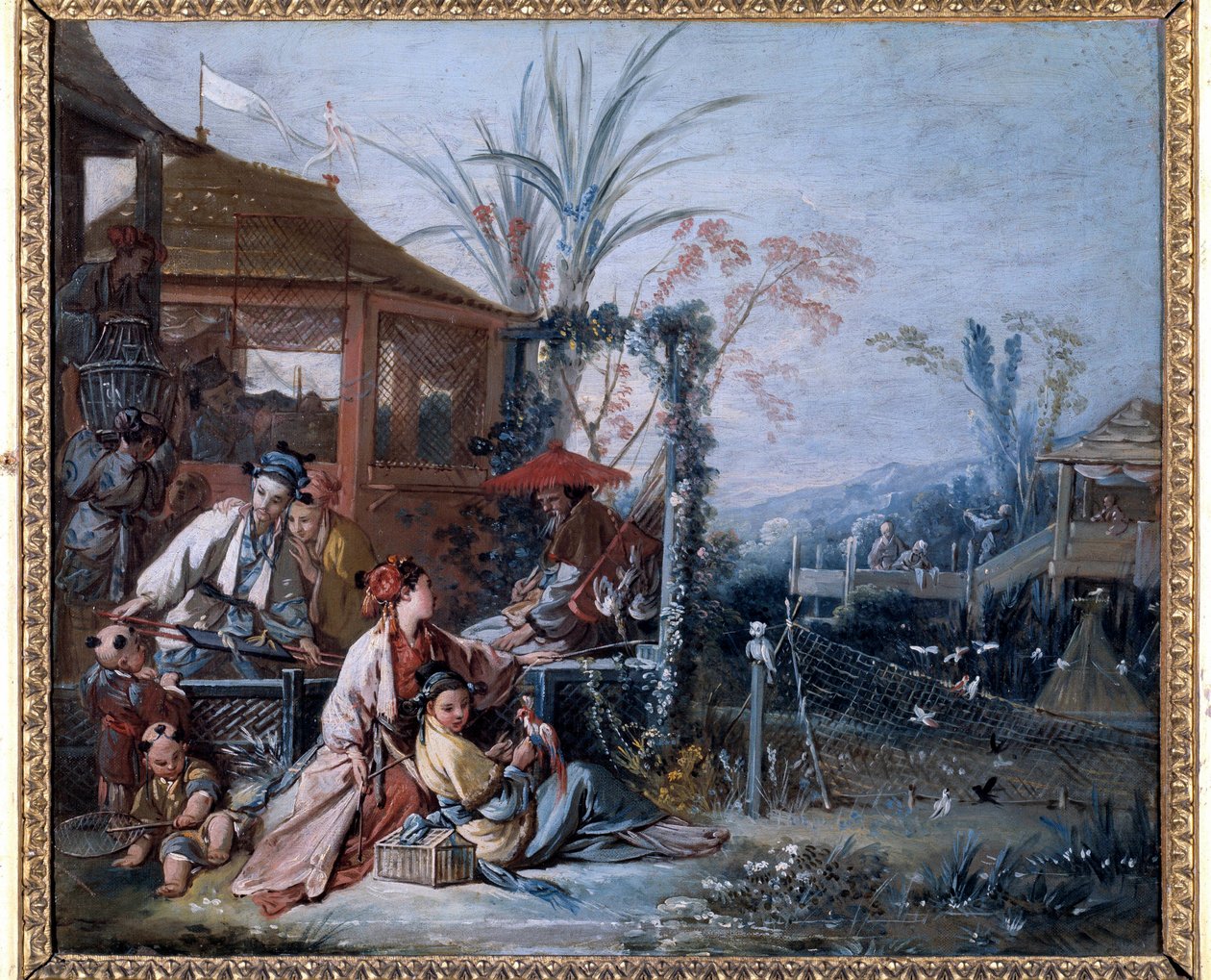 Chinoiserie: "" Lov"" Obraz Francoise Bouchera (1703-1770). Muzeum výtvarného umění v Besanconu od François Boucher