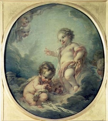 Kristus a Jan Křtitel jako děti od François Boucher