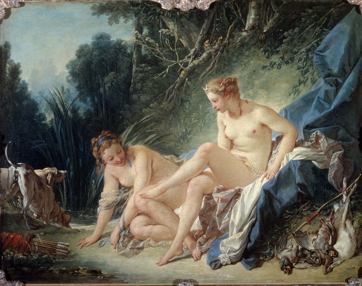 Diana odcházející z koupelny - olej na plátně od François Boucher