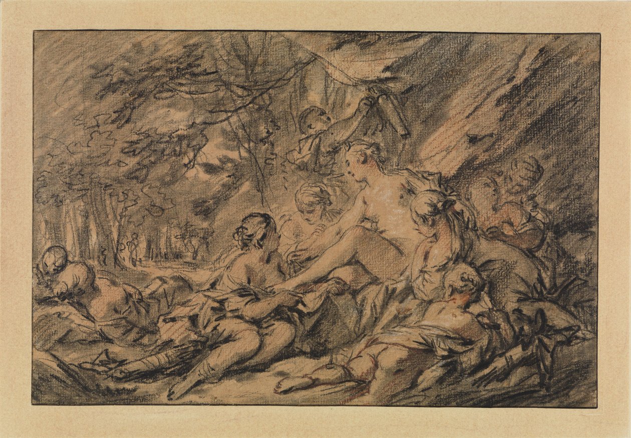 Diana odpočívá v lese se svými nymfami od François Boucher