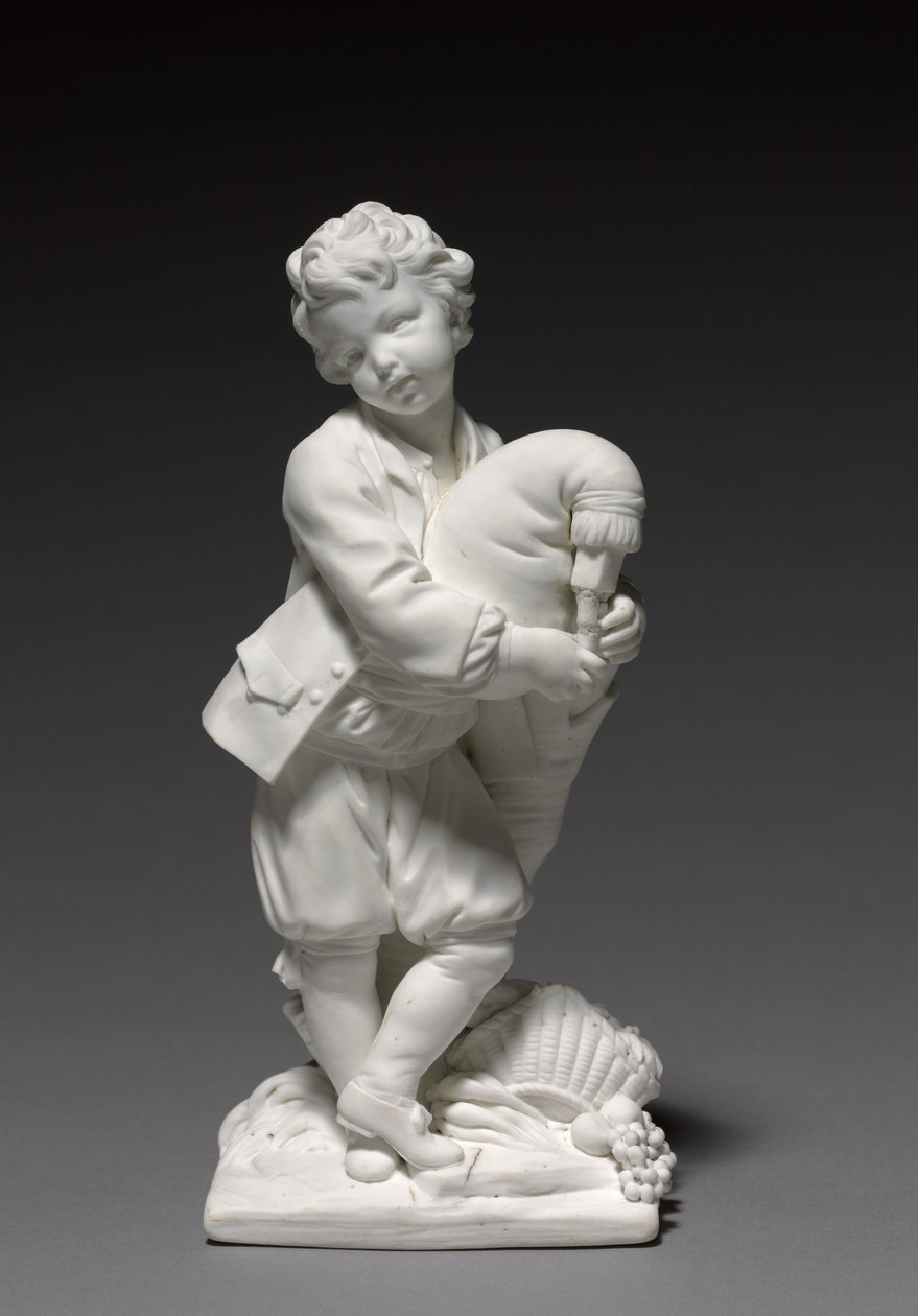 Figurka dudáka, výrobce Vincennes Factory, model Pierre Blondeau, 1748-1752 od François Boucher
