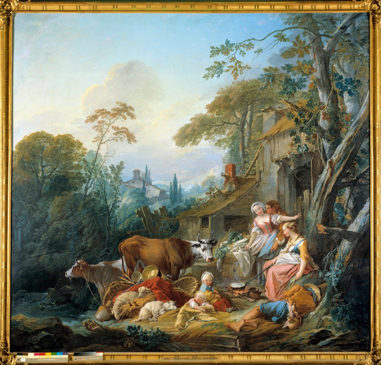 Štěstí na vesnici Obraz Francoise Bouchera (1703-1770) 1735 Mnichov. Bayerische od François Boucher