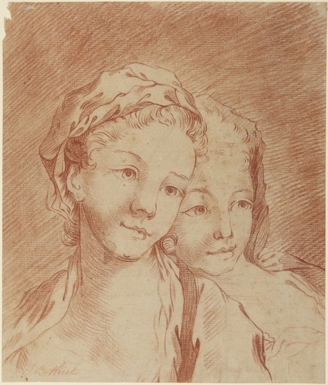 Hlavy dvou dívek od François Boucher