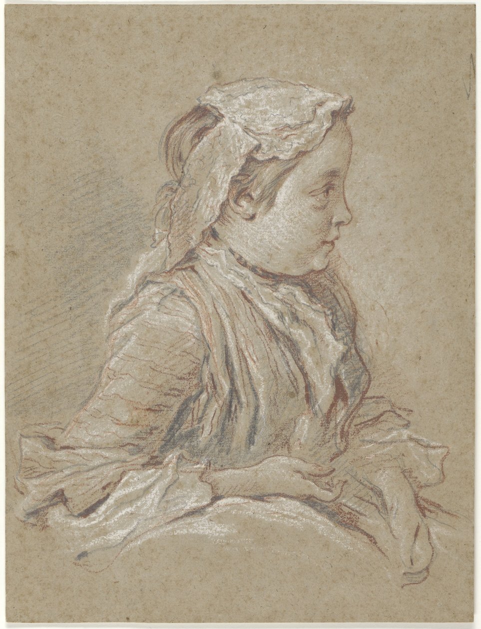 Mladá žena s krajkovou čepicí od François Boucher