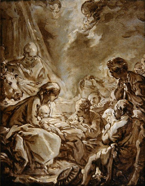 La Lumiere du Monde (olej na papíře na panelu) od François Boucher