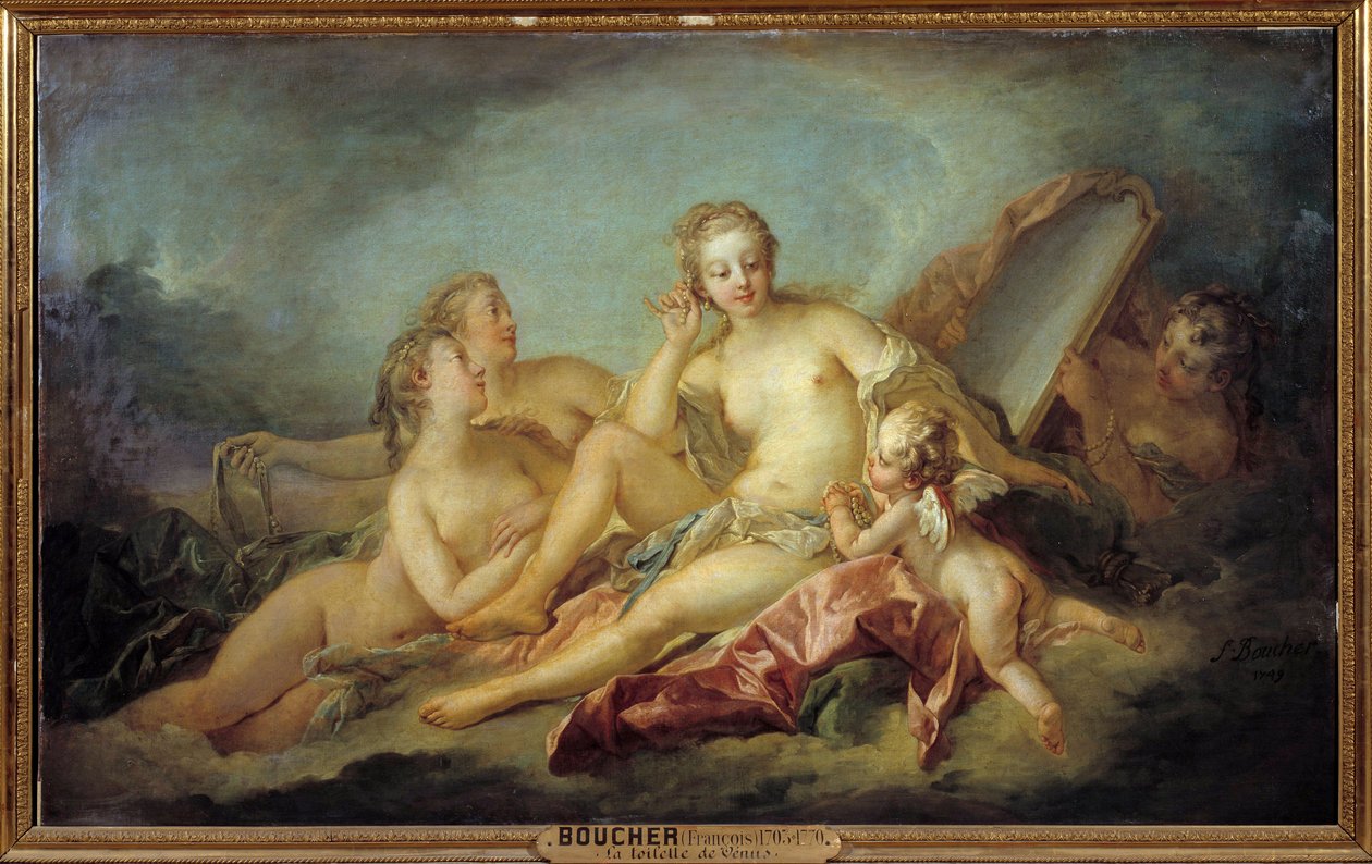 Záchod Venuše Obraz Francoise Bouchera (1703-1770) 1749 Ne. 1,07 x 1,73 m od François Boucher