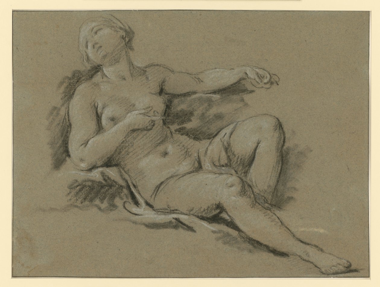 Ležící ženská aktová postava od François Boucher