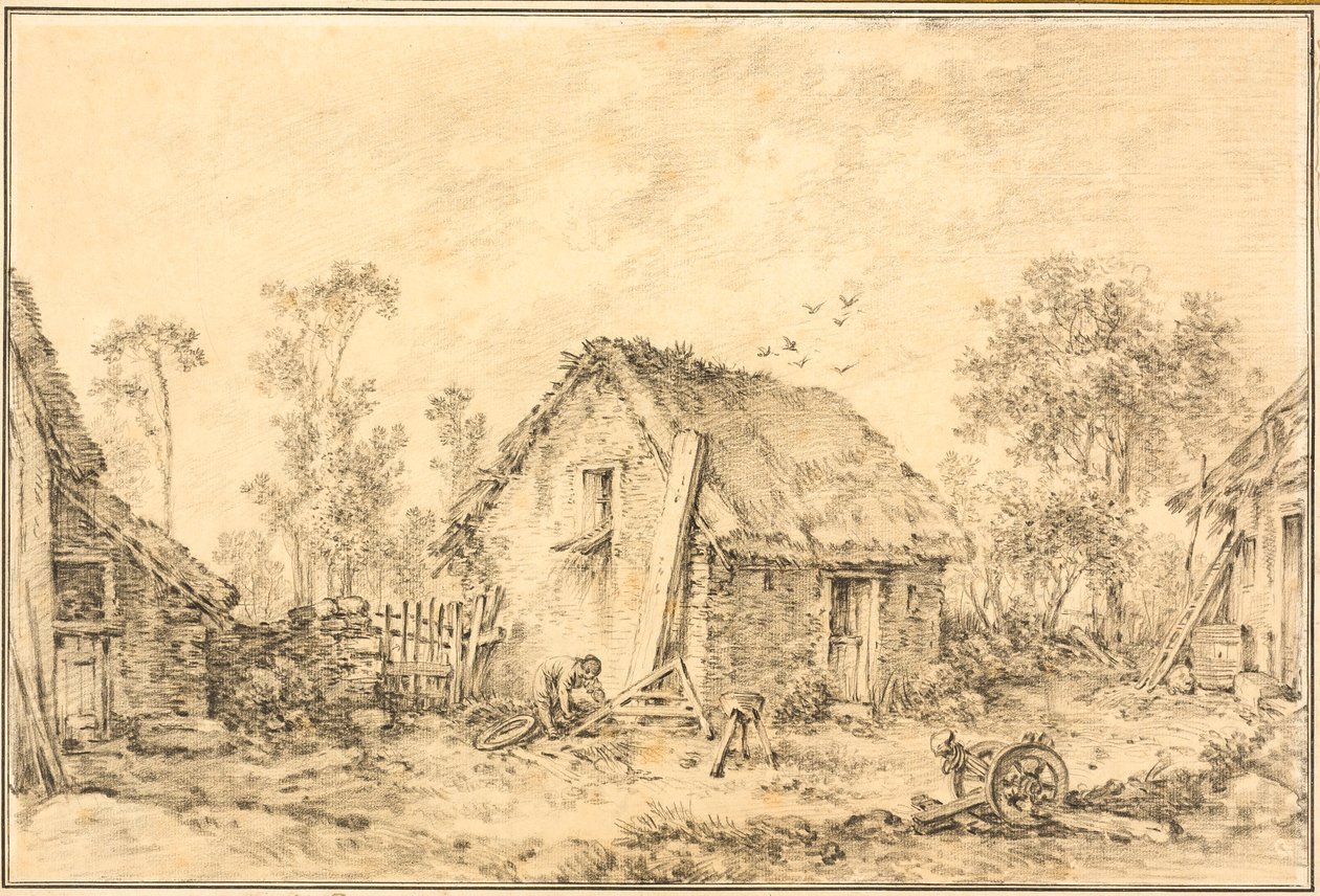 Krajina s rustikální chalupou od François Boucher