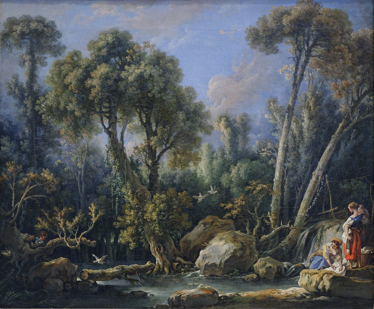 Prádelníčky v krajině od François Boucher