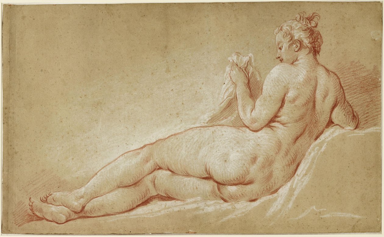 Ležící ženský akt, pohled zezadu od François Boucher