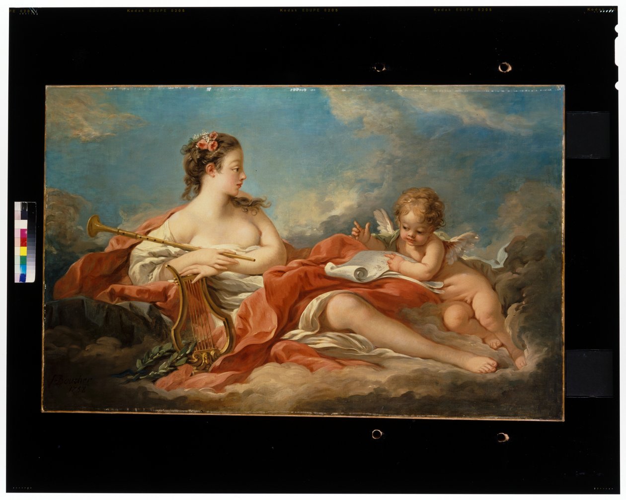 Hudba Učí Cupida Znít Lyru od François Boucher