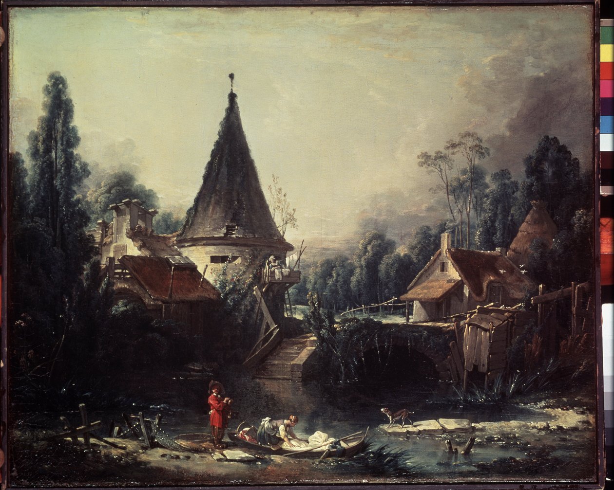 ""Krajina u Beauvais"" (Krajina u Beauvais) Malba Francoise Bouchera (1703-1770) Kolem 1740 Rozměr 49x58 cm Muzeum Ermitáž, Petrohrad (Saint-Petersburg) od François Boucher