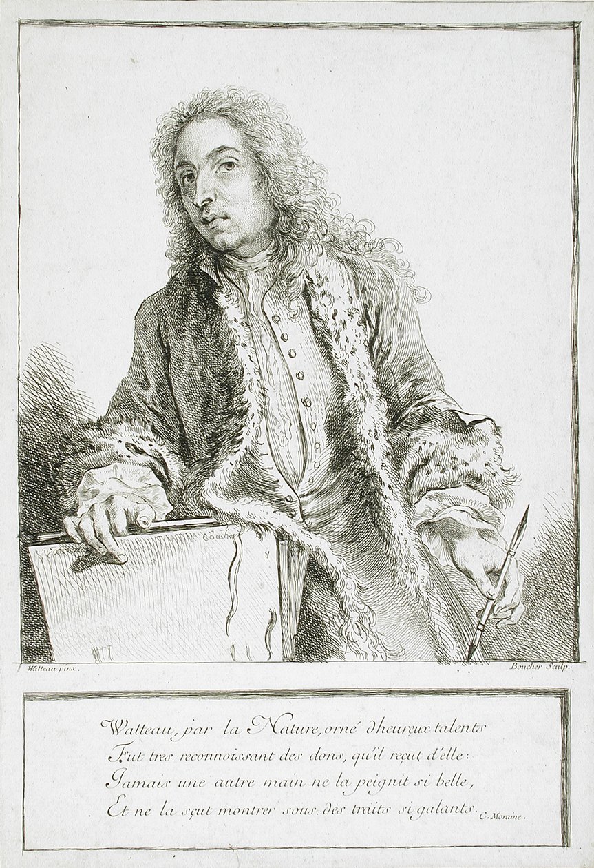 Portrét Antoina Watteaua od François Boucher