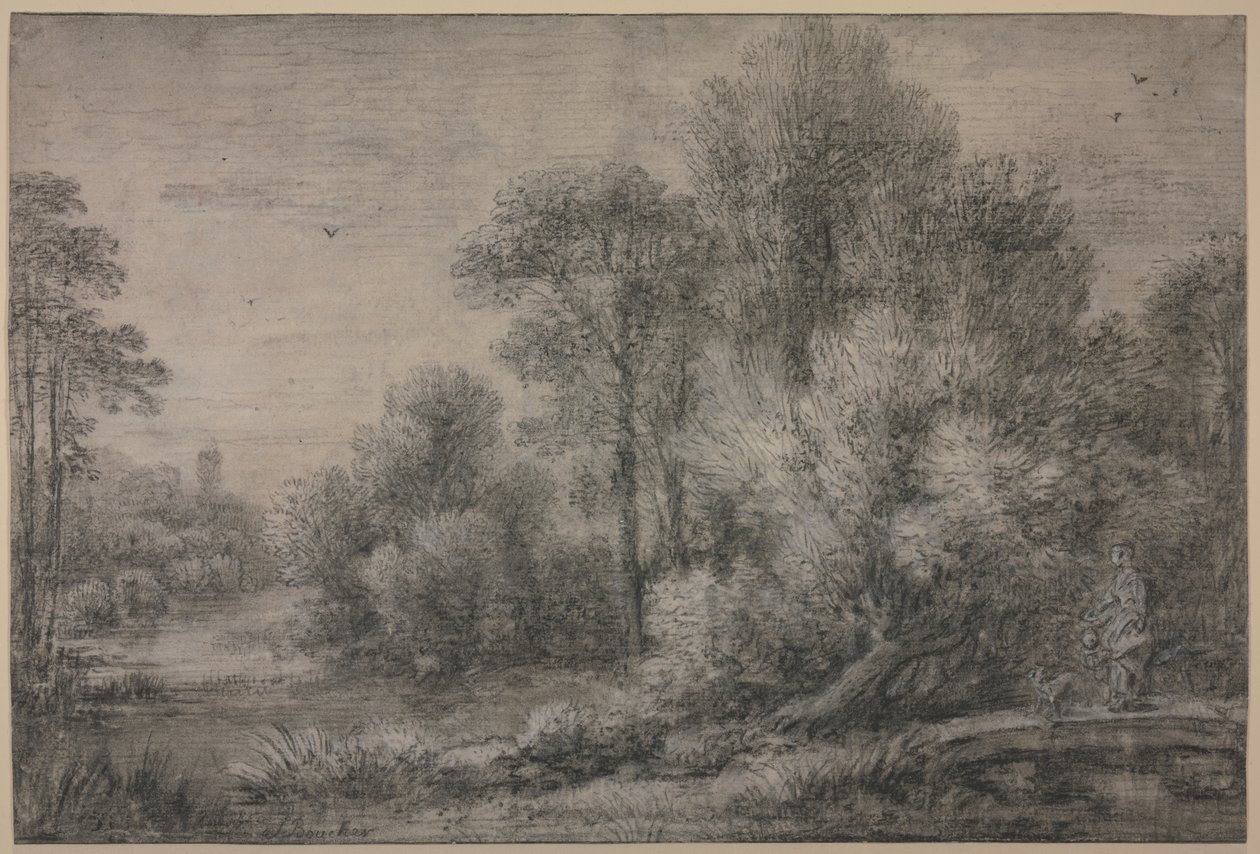 Říční krajina od François Boucher