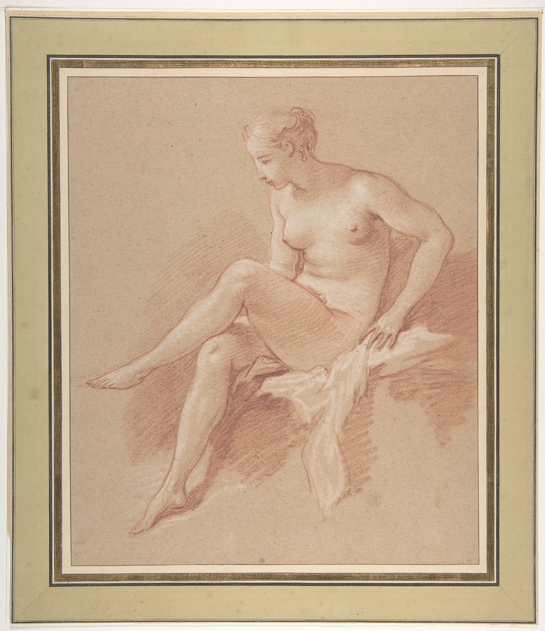 Sedící ženský akt od François Boucher
