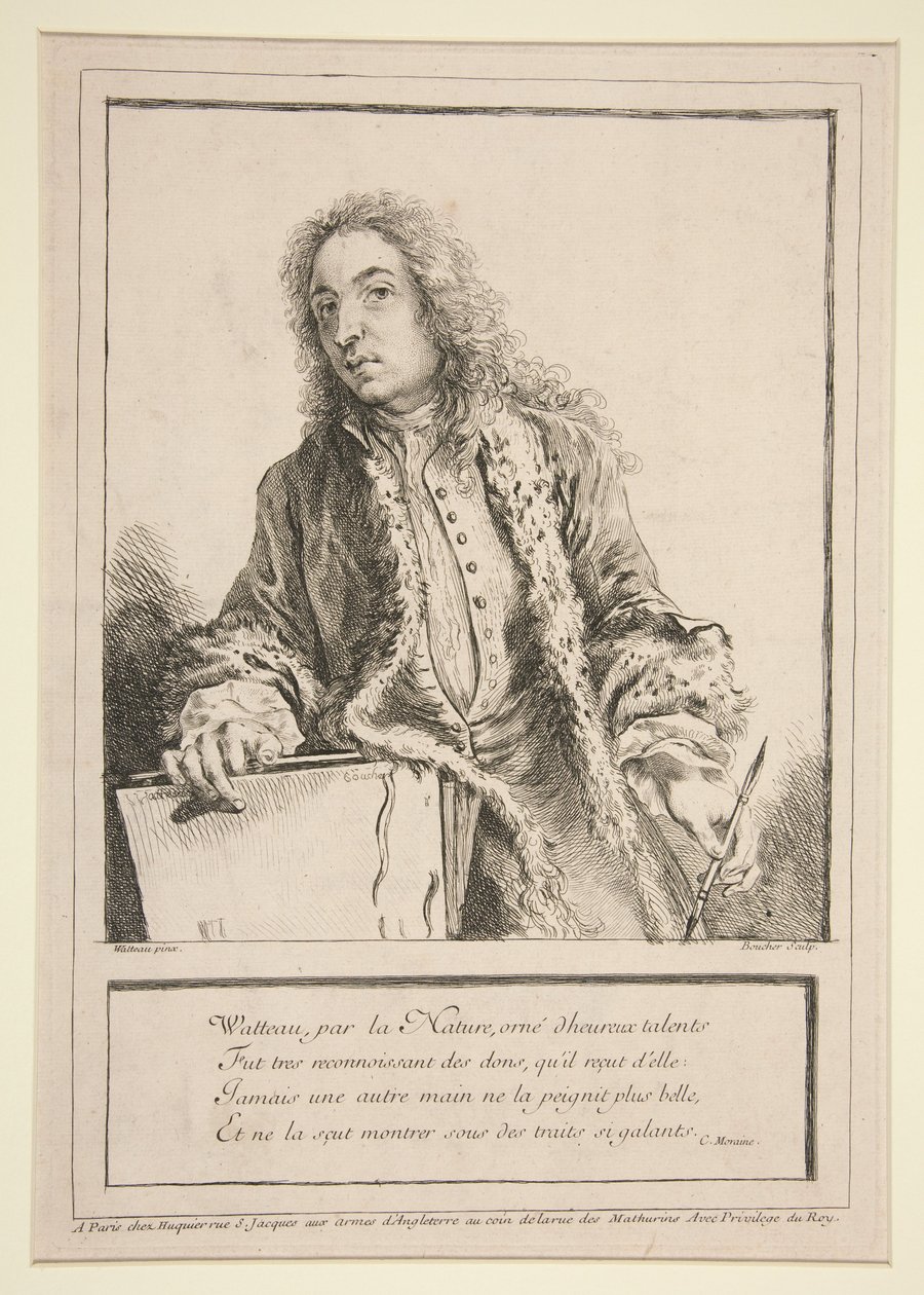 Autoportrét od Antoina Watteaua od François Boucher