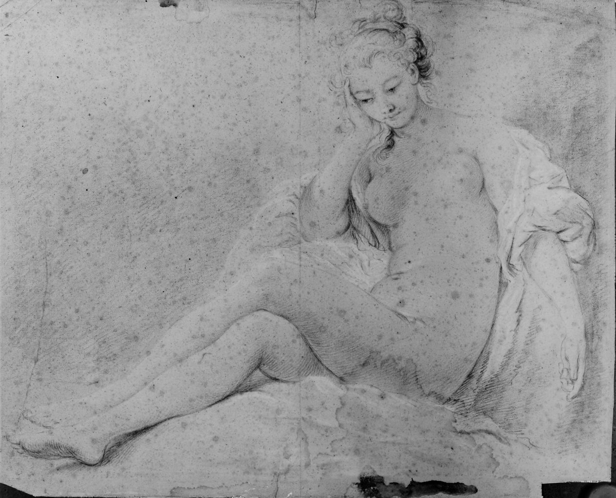 Sedící nahá žena od François Boucher