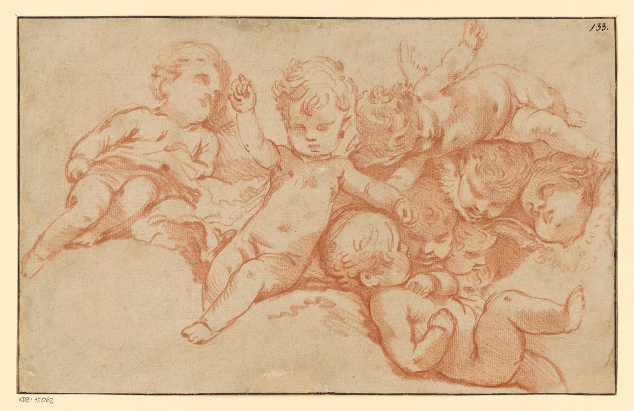 Hrající putti (protitisk) od François Boucher