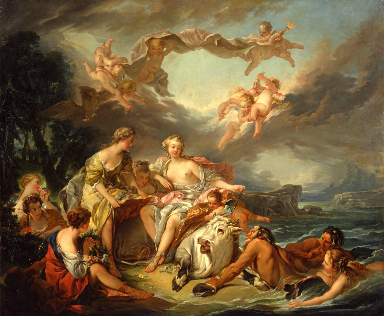 Únos Evropy, po roce 1747 (olej na plátně) od François Boucher