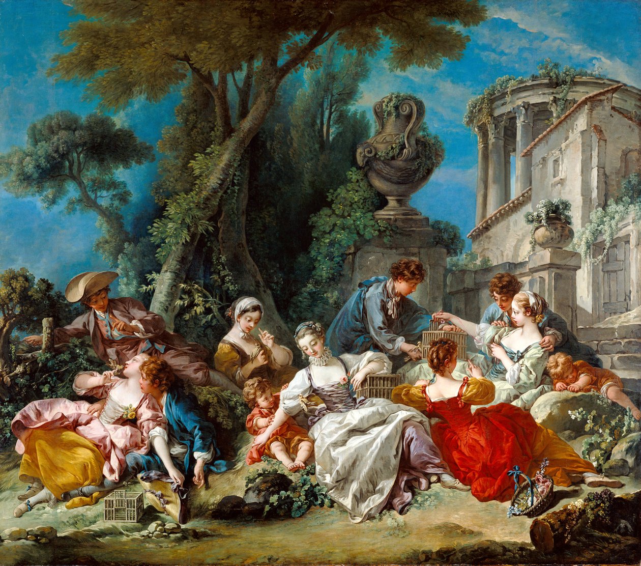Lovci ptáků od François Boucher