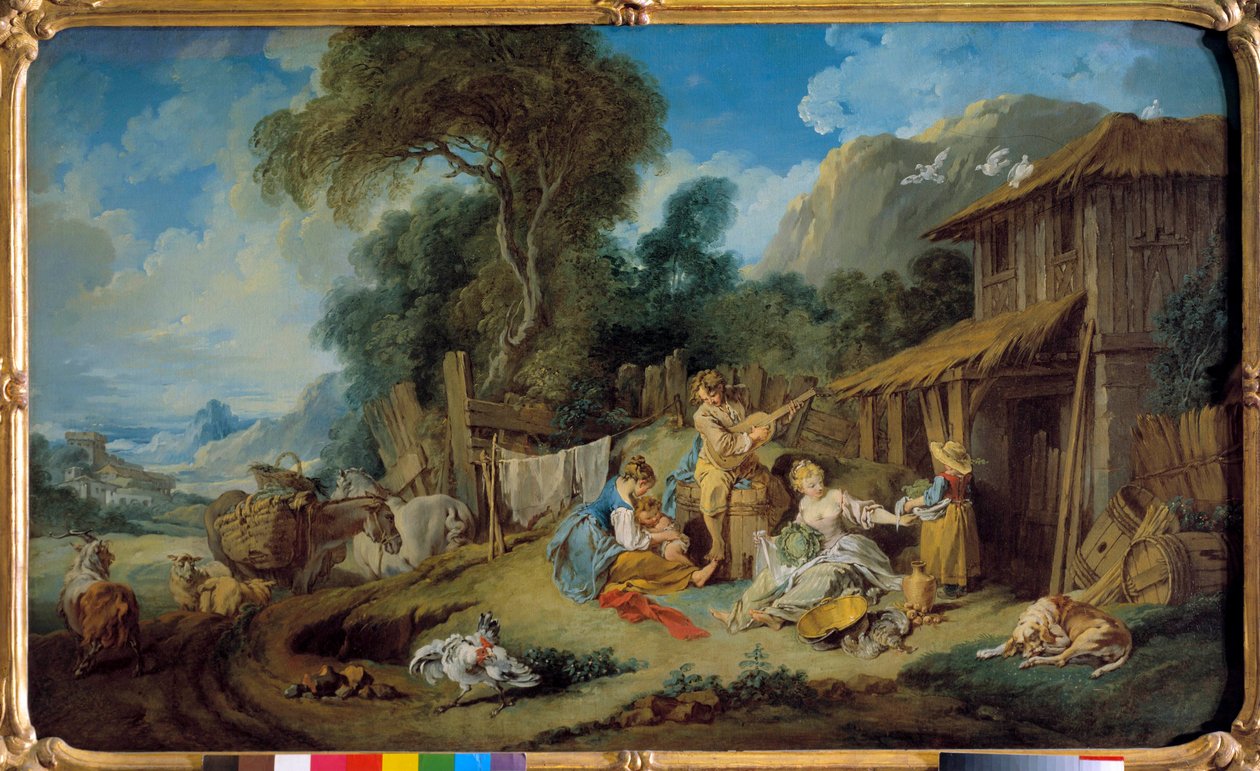Obraz Zbytek farmářů od Francoise Bouchera (1703-1770) 1734 Soukromá sbírka od François Boucher