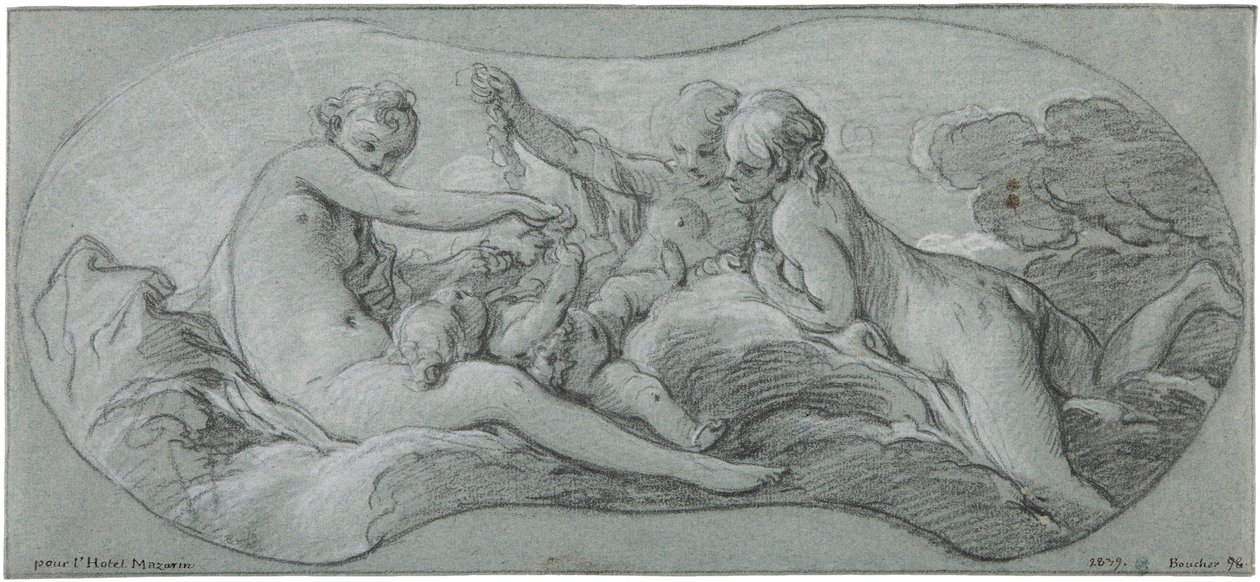 Tři Grácie si hrají s Amorem od François Boucher