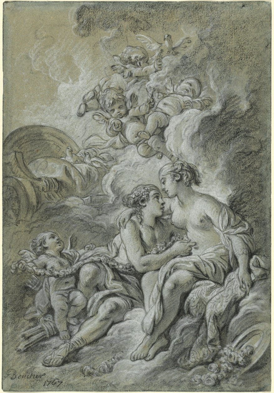Venuše se opírala o svého milovaného Adonise ... od François Boucher