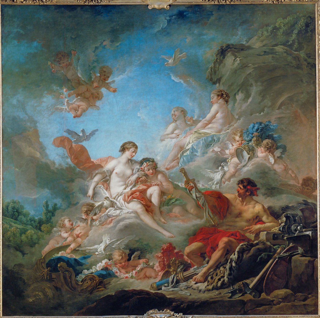 Vulkán předává Venuši zbraně pro Eneu... od François Boucher