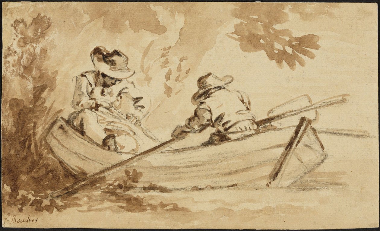 Dva muži ve veslici od François Boucher