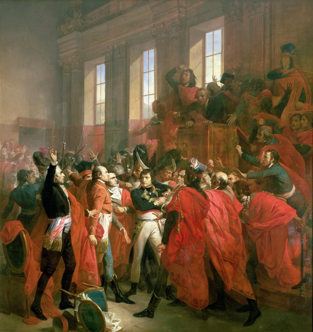 Bonaparte a Rada pěti set v St. Cloud, 10. listopadu 1799, 1840 od Francois Bouchot