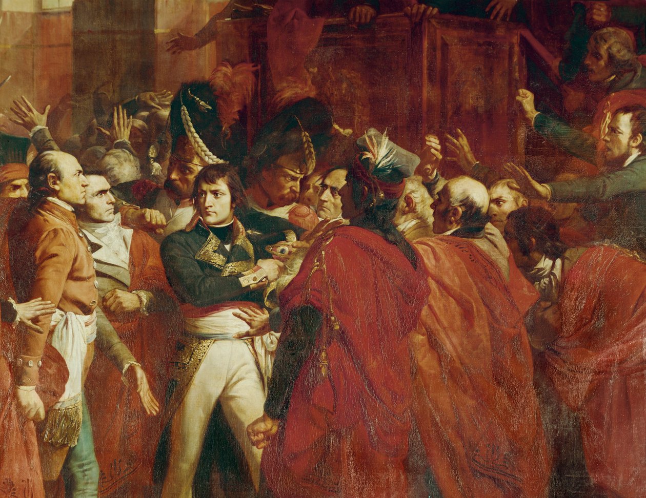 Generál Bonaparte v Conseil des Cinq-cents v St... od Francois Bouchot