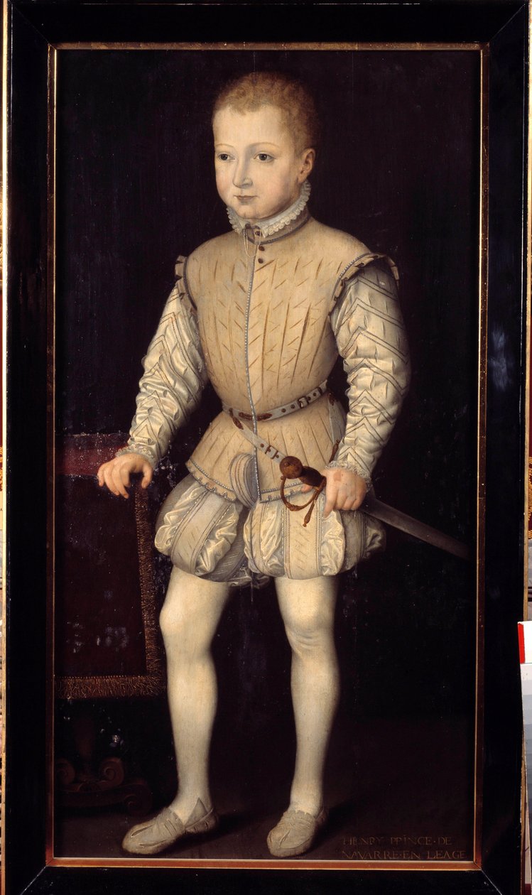 Portrét Jindřicha IV. Navarrského (1553-1610), čtyřletého dítěte během pobytu v Paříži s rodiči v roce 1557, poté prince z Navarry Malování Francoise Bunela II. (asi 1552-před 1599). 1557. Rozm. 1,25x0,64m. Versailles, zámky ve Versaille od Francois Bunel
