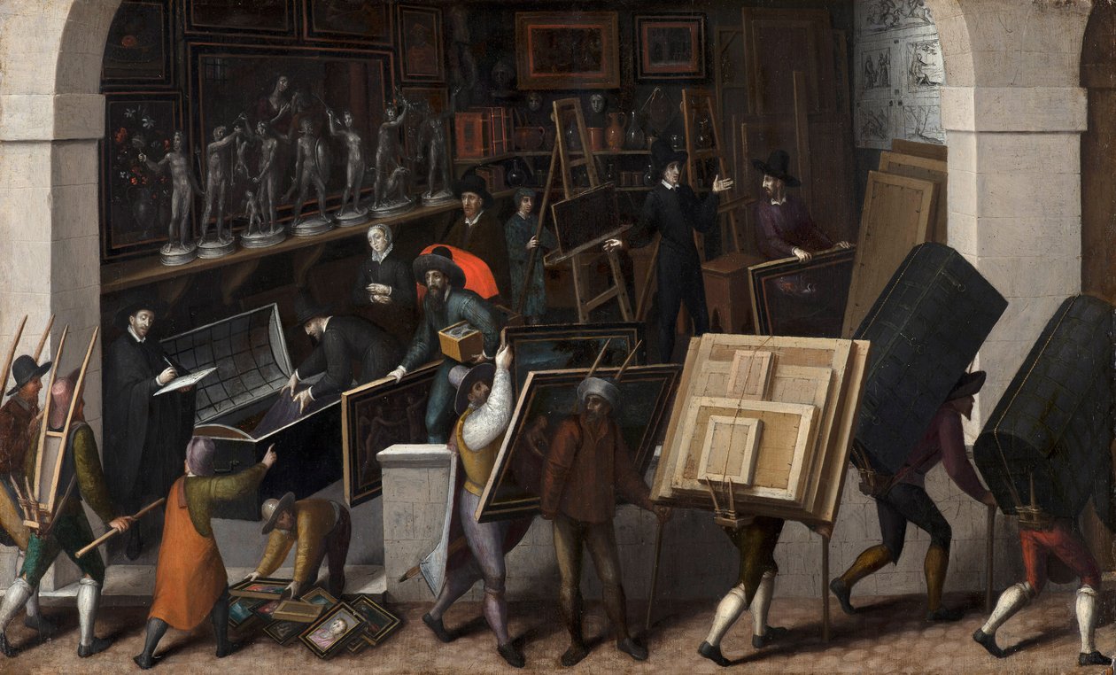 Konfiskace obsahu malířského ateliéru, asi 1590 od Francois Bunel