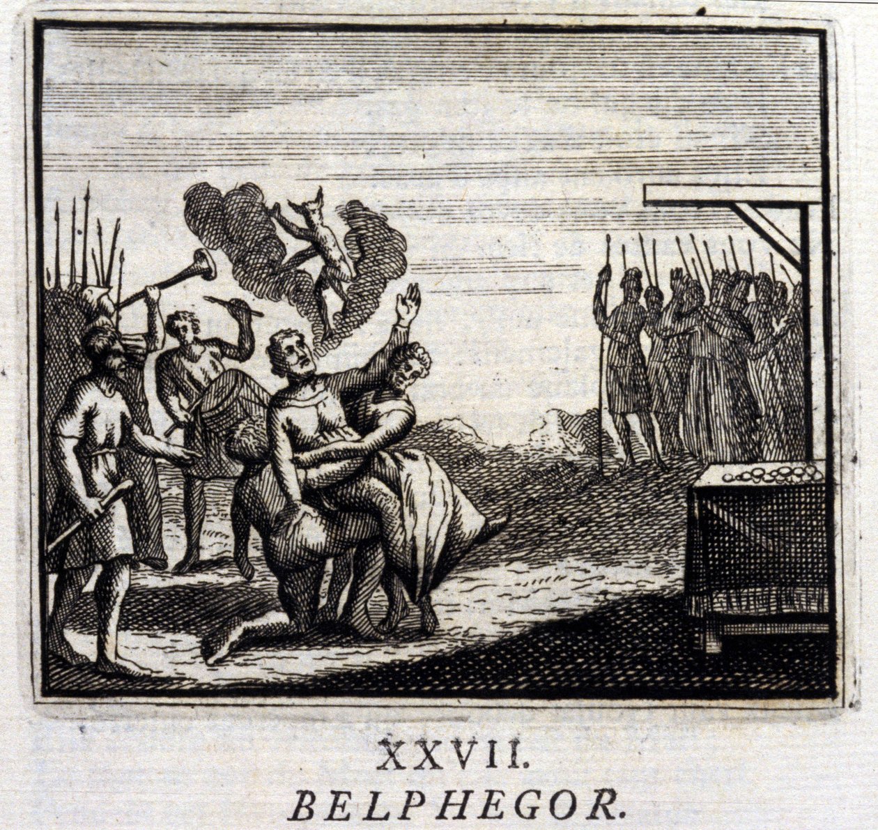 Belphegor. Bajky Jean de La Fontaine (1621-95). Ilustrace Francois Chauveau (1613-1676). Vydání z roku 1728. od Francois Chauveau